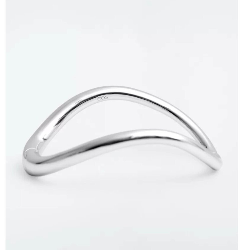 NWT COS Curved Hinged Bangle Bracelet Silver